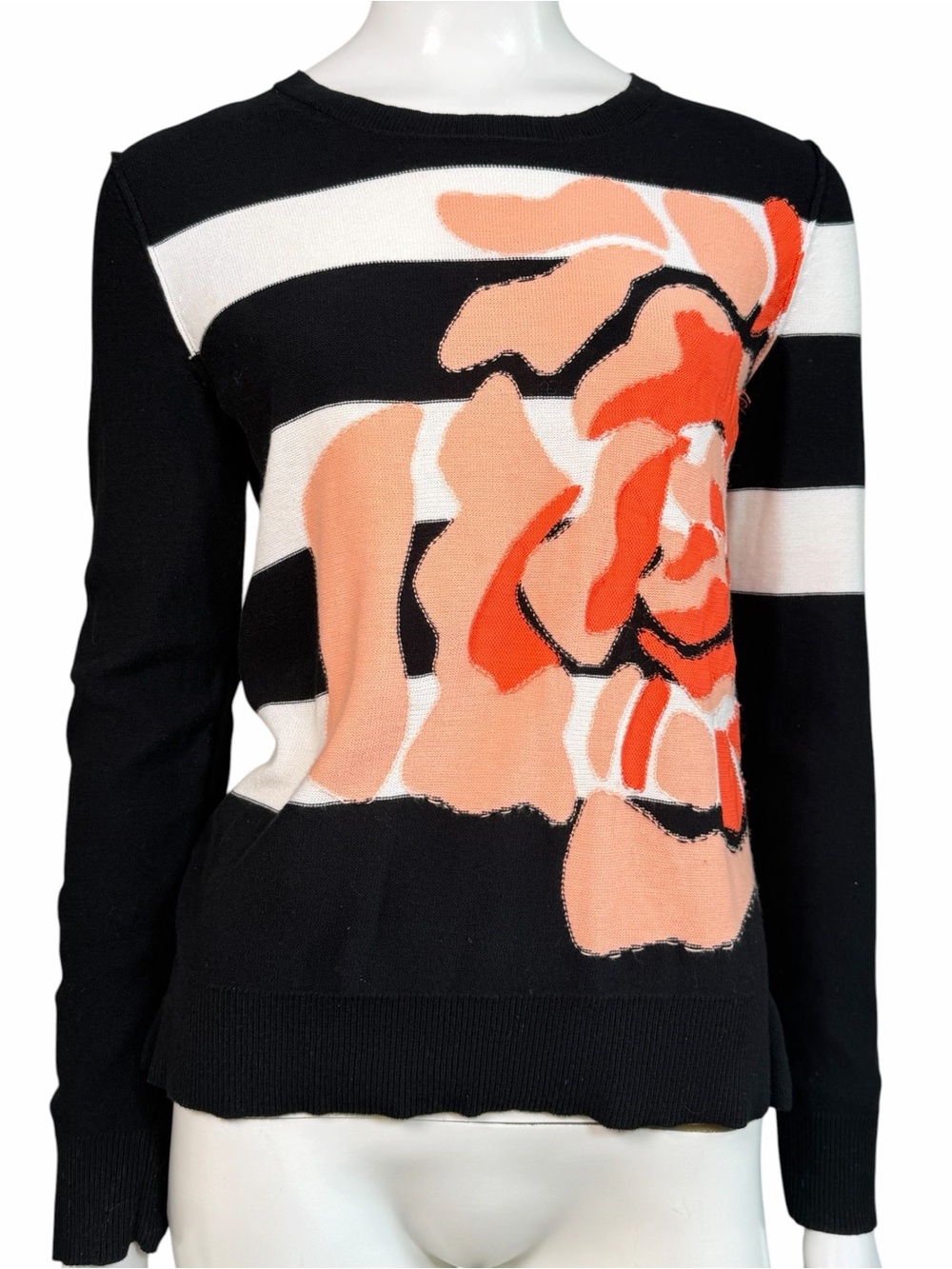 Sonia by Sonia Rykiel Floral Stripe Sweater Paris Knit Top XS S France Designer
